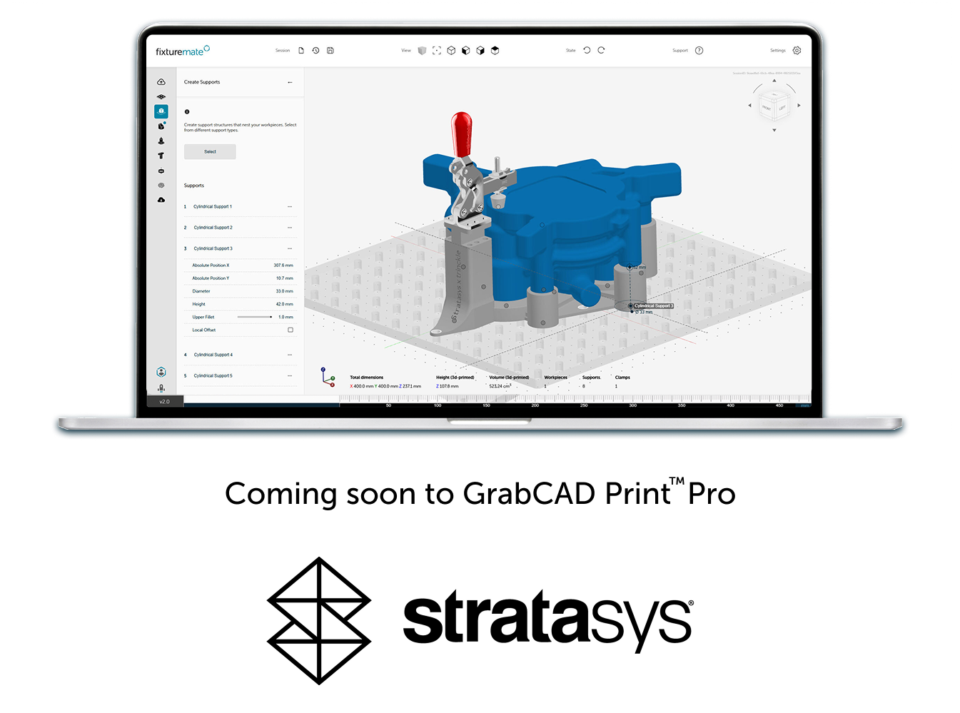 fixturemate screenshot with stratasys logo